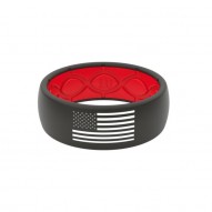 Groove America Silicone Ring - Original - Black and Red with White Flag